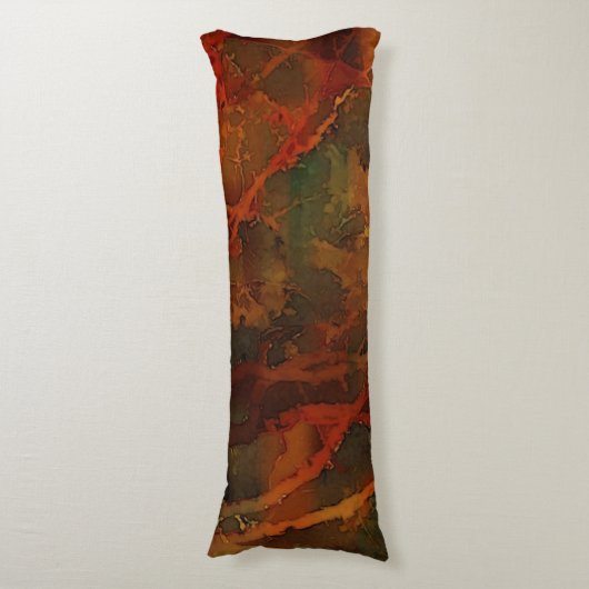 Deep Autumn Rich Aardse Abstracte Herfst Lichaamskussen (Voorkant Verticaal)