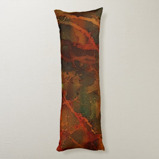 Deep Autumn Rich Aardse Abstracte Herfst Lichaamskussen (Achterkant (Verticaal))