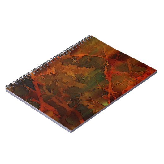 Deep Autumn Rich Aardse Abstracte Herfst Notitieboek (Linkerzijde)