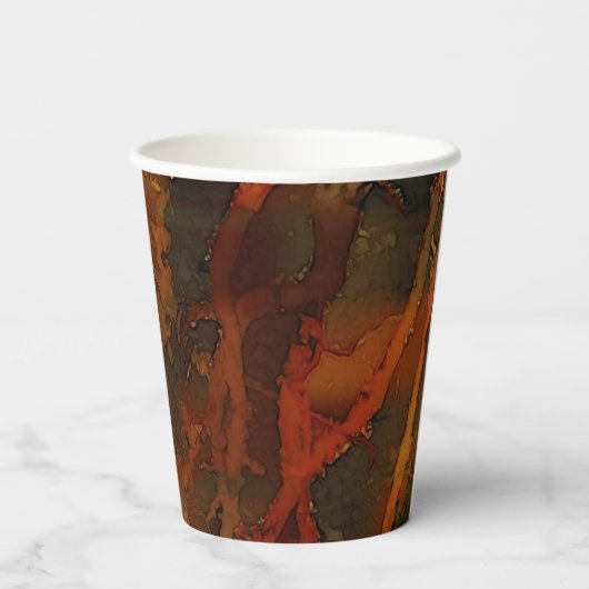 Deep Autumn Rich Aardse Abstracte Herfst Papieren Bekers (Achterkant)