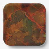 Deep Autumn Rich Aardse Abstracte Herfst Papieren Bordje (Voorkant)