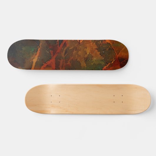 Deep Autumn Rich Aardse Abstracte Herfst Persoonlijk Skateboard (Horizontaal)