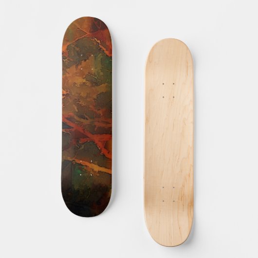 Deep Autumn Rich Aardse Abstracte Herfst Persoonlijk Skateboard (Voorkant)