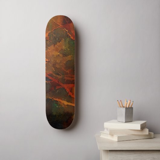 Deep Autumn Rich Aardse Abstracte Herfst Persoonlijk Skateboard (Muurkunst)