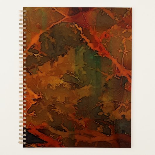 Deep Autumn Rich Aardse Abstracte Herfst Planner (Voorkant)