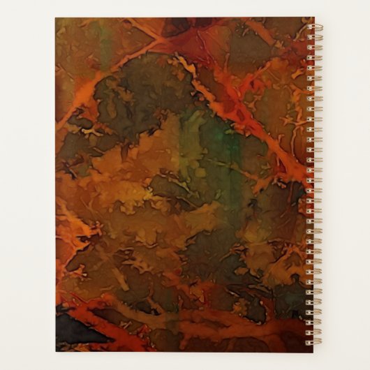 Deep Autumn Rich Aardse Abstracte Herfst Planner (Achterkant)