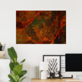 Deep Autumn Rich Aardse Abstracte Herfst Poster (Thuiskantoor)