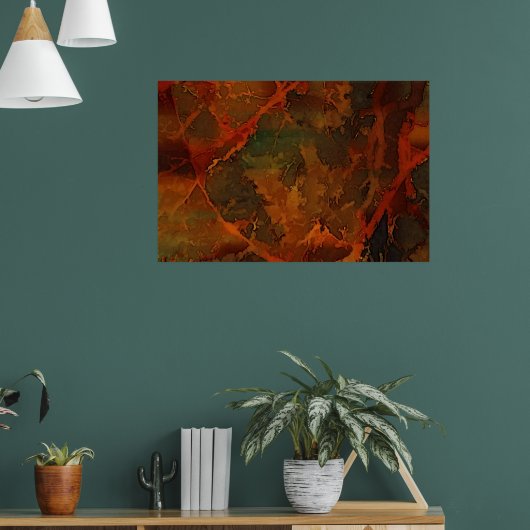 Deep Autumn Rich Aardse Abstracte Herfst Poster (Woonkamer 1)