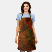 Deep Autumn Rich Aardse Abstracte Herfst Schort (Gedragen)