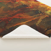 Deep Autumn Rich Aardse Abstracte Herfst Sherpa Deken (3/4)