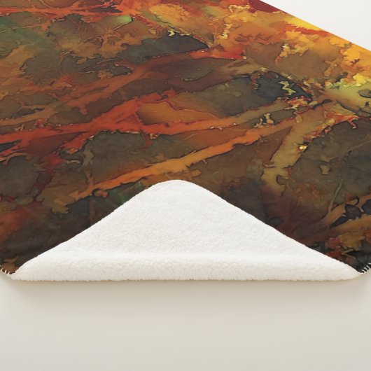 Deep Autumn Rich Aardse Abstracte Herfst Sherpa Deken (3/4)