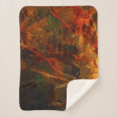 Deep Autumn Rich Aardse Abstracte Herfst Sherpa Deken (Voorkant)