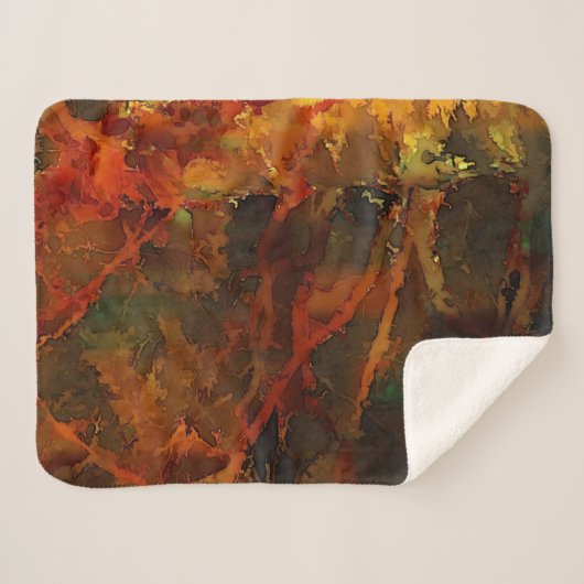 Deep Autumn Rich Aardse Abstracte Herfst Sherpa Deken (Voorkant (horizontaal))