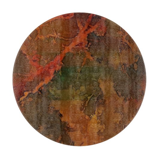 Deep Autumn Rich Aardse Abstracte Herfst Snijplank (Voorkant)