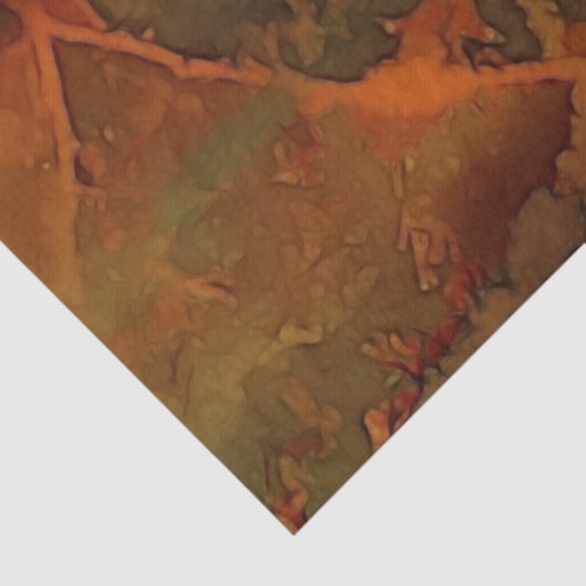 Deep Autumn Rich Aardse Abstracte Herfst Tissuepapier (Detail)