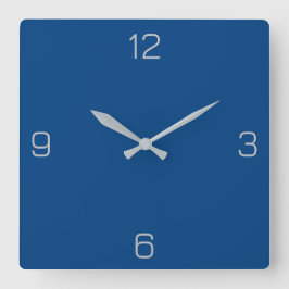 Deep Azure Blue 004080 Color - Een naam toevoegen  Vierkante Klok