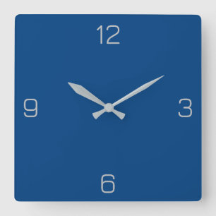 Deep Azure Blue 004080 Color - Een naam toevoegen Vierkante Klok