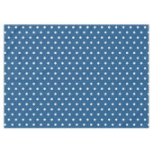 Deep Azure Blue White Polka Dots Tafelkleed (Voorkant (Horizontaal))