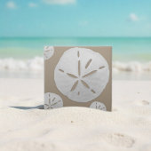 Deep Beige & White Tropical Beach Sand Dollar Tegeltje