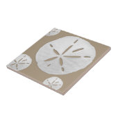 Deep Beige & White Tropical Beach Sand Dollar Tegeltje (Zijkant)