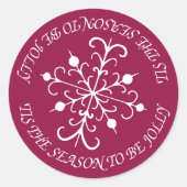Deep Berry Snowflake Stickers (Voorkant)