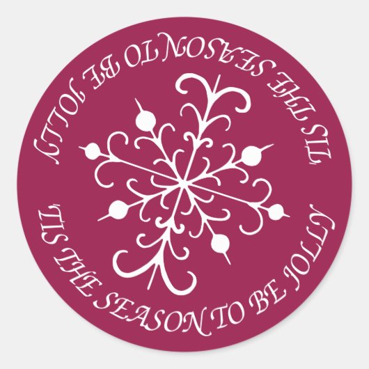 Deep Berry Snowflake Stickers (Voorkant)
