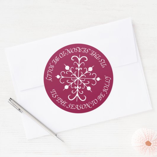 Deep Berry Snowflake Stickers (Envelop)