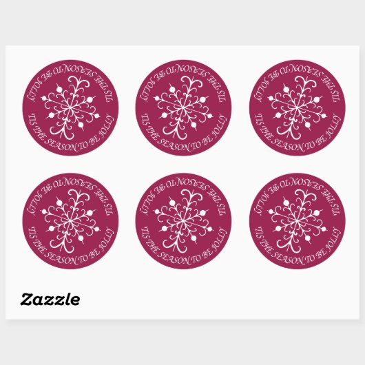 Deep Berry Snowflake Stickers (Vel)