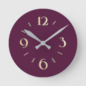 Deep Berry Wall Clock Ronde Klok (Voorkant)