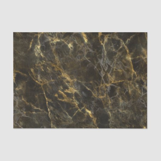 Deep Black & Gold Marble Tissue Paper Tissuepapier (Voorkant)
