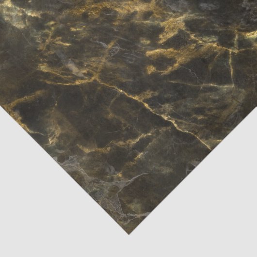Deep Black & Gold Marble Tissue Paper Tissuepapier (Detail)