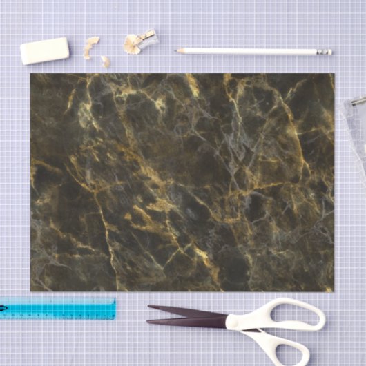 Deep Black & Gold Marble Tissue Paper Tissuepapier (Craft)