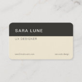 Deep Black Japandi Minimal QR Code Designer Studio Visitekaartje (Voorkant)