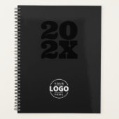Deep Black Nieuwjaar Brand Logo Business Promo Planner (Voorkant)
