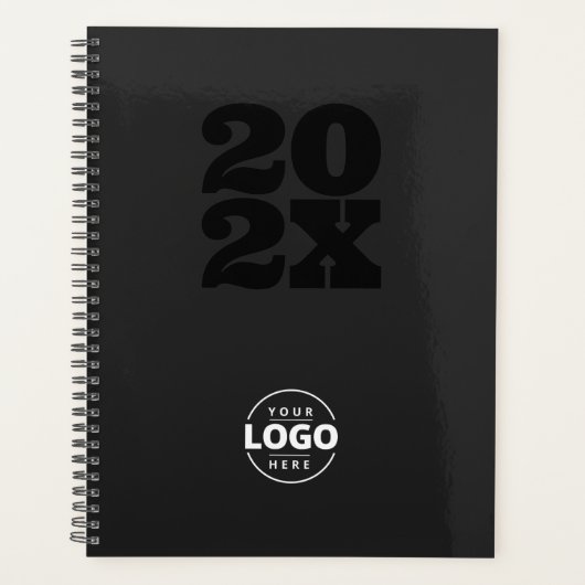 Deep Black Nieuwjaar Brand Logo Business Promo Planner (Voorkant)