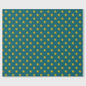 Deep Blauwgroen Blue Gold Stars Cadeaupapier (Vlak)