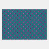 Deep Blauwgroen Blue Pink Violet Paarse Stars Inpakpapier Vel (Voorkant)