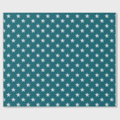 Deep Blauwgroen Blue Silver Stars Cadeaupapier (Vlak)