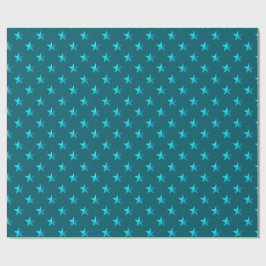 Deep Blauwgroen Blue Stars Cadeaupapier