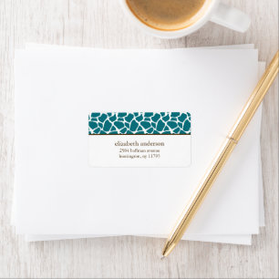Deep Blauwgroen Giraffe Pattern Etiket