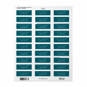 Deep Blauwgroen retouradresslabels Etiket (Full Sheet)
