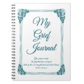 Deep Blauwgroen Roos Cluster Border Grief Journal Notitieboek (Voorkant)