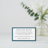Deep Blauwgroen Wedding Online RSVP-kaart Informatiekaartje (Staand voorkant)
