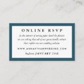 Deep Blauwgroen Wedding Online RSVP-kaart Informatiekaartje (Voorkant)