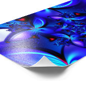 DEEP BLUE ABSTRACTE FRACTALEN GEOMETRISCHE DIGITAL FOTO AFDRUK (Hoek)