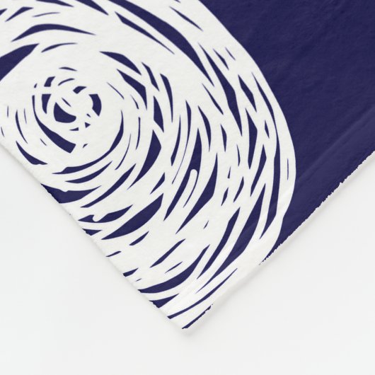 Deep Blue Afrikaanse Bogolan Fleece Deken (Hoek)