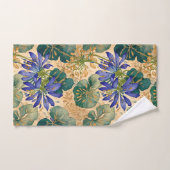 Deep Blue Agapanthus op Tan Bad Handdoek (Handdoek)