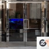 Deep Blue Aquarium scene window cling Raamsticker (Kantoordeur)