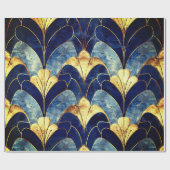 Deep Blue Art Deco Cadeaupapier (Vlak)
