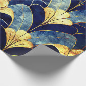 Deep Blue Art Deco Cadeaupapier (Hoek)